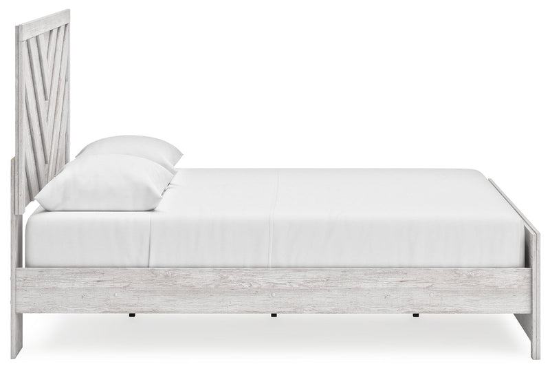 Cayboni King Panel Bed with Dresser and 2 Nightstands in Whitewash from Ashley - Lara Furniture