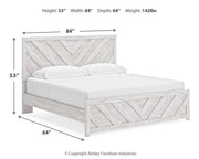 Cayboni King Panel Bed with Dresser and 2 Nightstands in Whitewash from Ashley - Lara Furniture