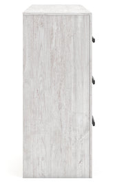 Cayboni King Panel Bed with Dresser and 2 Nightstands in Whitewash from Ashley - Lara Furniture