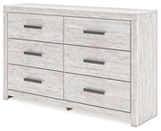 Cayboni King Panel Bed with Dresser and 2 Nightstands in Whitewash from Ashley - Lara Furniture
