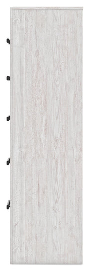 Cayboni King Panel Bed with Mirrored Dresser and Chest in Whitewash from Ashley - Lara Furniture