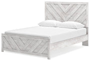 Cayboni Queen Panel Bed with 2 Nightstands in Whitewash from Ashley - Lara Furniture