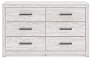 Cayboni Queen Panel Bed with Dresser and 2 Nightstands in Whitewash from Ashley - Lara Furniture