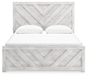Cayboni Queen Panel Bed with Dresser and 2 Nightstands in Whitewash from Ashley - Lara Furniture