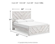 Cayboni Queen Panel Bed with Dresser and 2 Nightstands in Whitewash from Ashley - Lara Furniture