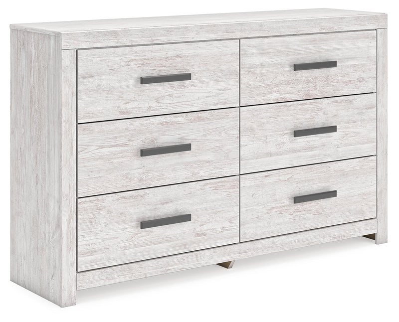 Cayboni Queen Panel Bed with Dresser and 2 Nightstands in Whitewash from Ashley - Lara Furniture