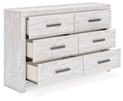 Cayboni Queen Panel Bed with Dresser and 2 Nightstands in Whitewash from Ashley - Lara Furniture