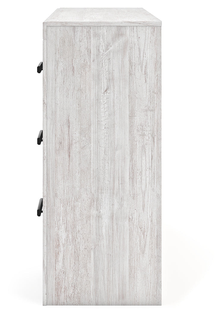 Cayboni Queen Panel Bed with Dresser and 2 Nightstands in Whitewash from Ashley - Lara Furniture
