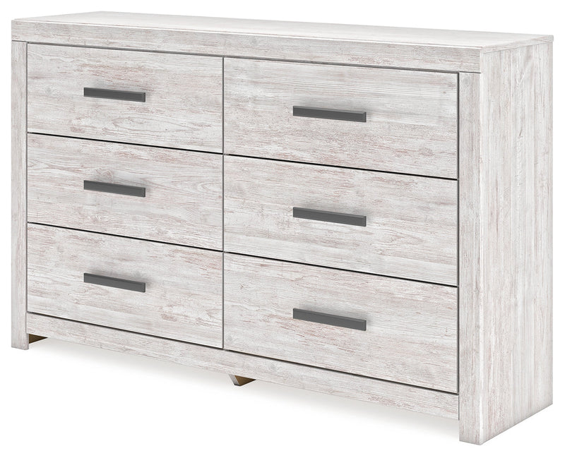 Cayboni Queen Panel Bed with Dresser and 2 Nightstands in Whitewash from Ashley - Lara Furniture
