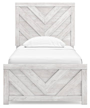 Cayboni Twin Panel Bed with Dresser and 2 Nightstands in Whitewash from Ashley - Lara Furniture