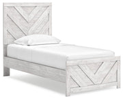 Cayboni Twin Panel Bed with Dresser and 2 Nightstands in Whitewash from Ashley - Lara Furniture