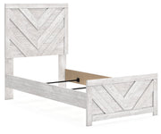 Cayboni Twin Panel Bed with Dresser and 2 Nightstands in Whitewash from Ashley - Lara Furniture