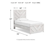 Cayboni Twin Panel Bed with Dresser and 2 Nightstands in Whitewash from Ashley - Lara Furniture