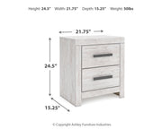 Cayboni Twin Panel Bed with Dresser and 2 Nightstands in Whitewash from Ashley - Lara Furniture