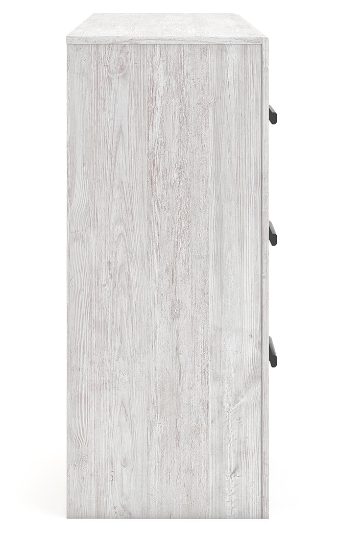 Cayboni Twin Panel Bed with Dresser and 2 Nightstands in Whitewash from Ashley - Lara Furniture