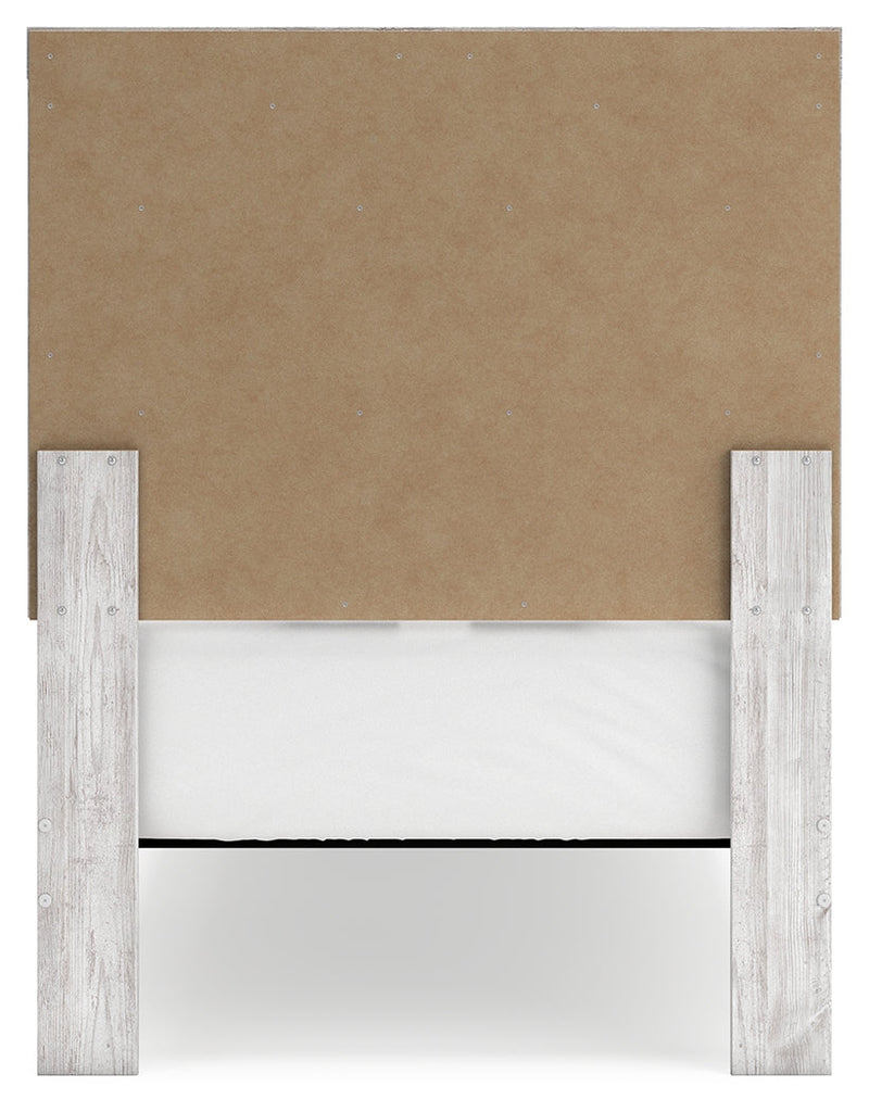 Cayboni Twin Panel Bed with Nightstand in Whitewash from Ashley - Lara Furniture