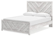 Cayboni Whitewash Queen Panel Bed - Lara FurnitureQueen Bed