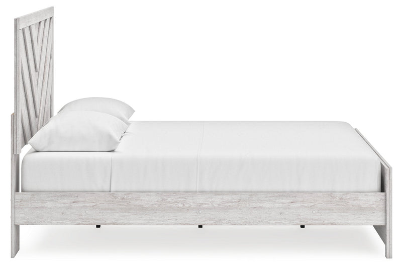 Cayboni Whitewash Queen Panel Bed - Lara FurnitureQueen Bed