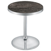 Cazen Round Faux Marble Top Pedestal Side Table Grey - 930134