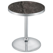 Cazen Round Faux Marble Top Pedestal Side Table Grey - 930134