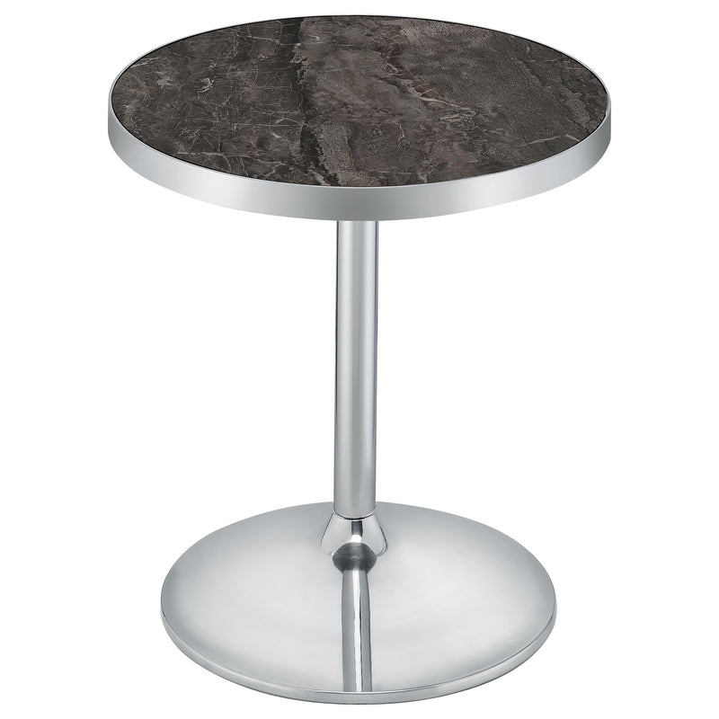 Cazen Round Faux Marble Top Pedestal Side Table Grey - 930134
