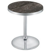 Cazen Round Faux Marble Top Pedestal Side Table Grey - 930134