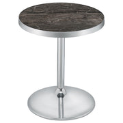 Cazen Round Faux Marble Top Pedestal Side Table Grey - 930134