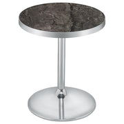 Cazen Round Faux Marble Top Pedestal Side Table Grey - 930134