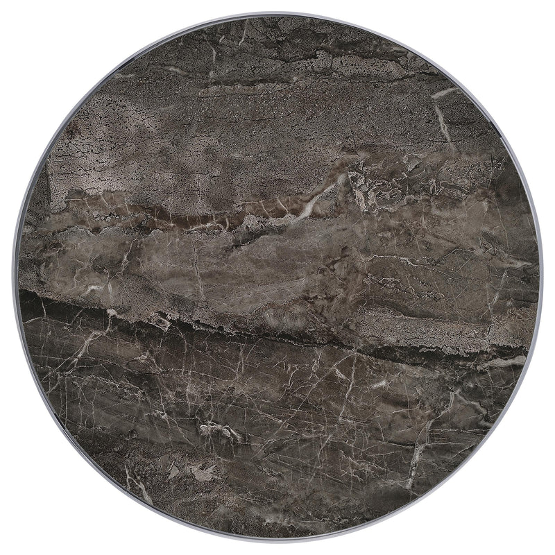 Cazen Round Faux Marble Top Pedestal Side Table Grey - 930134