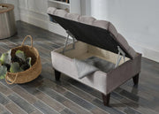 Cecilia Storage Ottoman (Pearla Grey) - Lara FurnitureOttoman