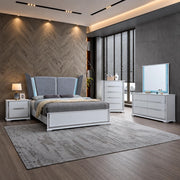 Cedar - White Queen Bed, Dresser, Mirror, Chest, Nightstand - B270-QDMCN