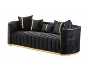 Ceko 3-pieces (Sofa & Loveseat & Chair) Livingroom Set Black in Black - 101-CEK-LUN09-321