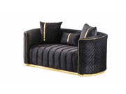 Ceko 3-pieces (Sofa & Loveseat & Chair) Livingroom Set Black in Black - 101-CEK-LUN09-321
