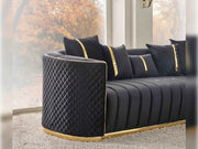 Ceko Stationary Loveseat Cream in Black - 101-CEK-LUN09-2