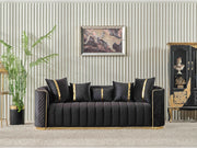 Ceko Stationary Sofa Cream in Black - 101-CEK-LUN09-3