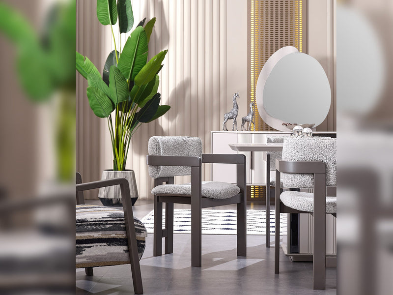 Cenova Diningroom (Consol With Mirror & Dining Table & 6 Dining Chair) - 200-MAX-CEN-DT-6-SET