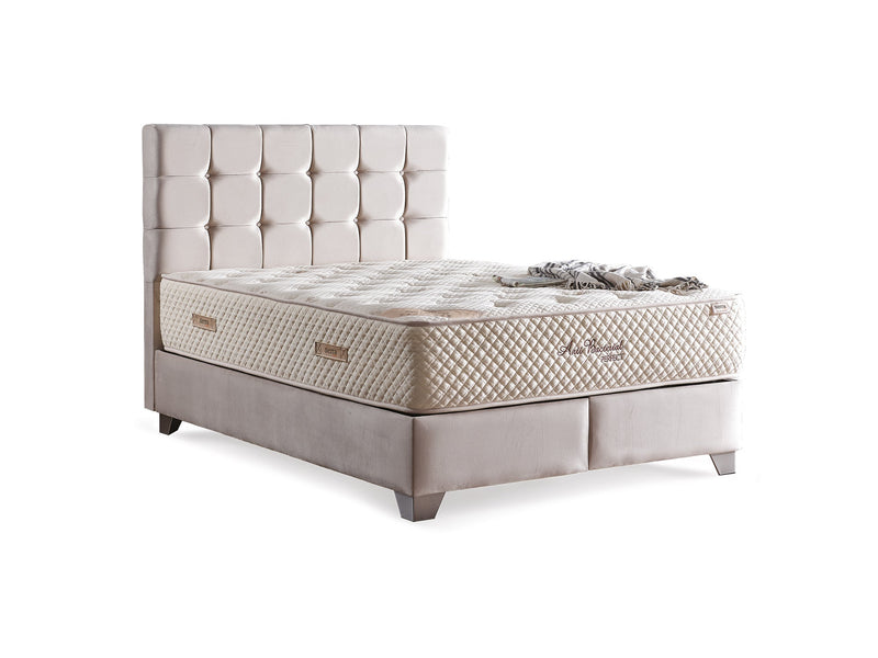 Cenova Storage Bed With Headboard Cream - Full in Cream - 110-CEN-L01-140-SB