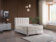 Cenova Storage Bed With Headboard Cream - Twin in Cream - 110-CEN-L01-100-SB