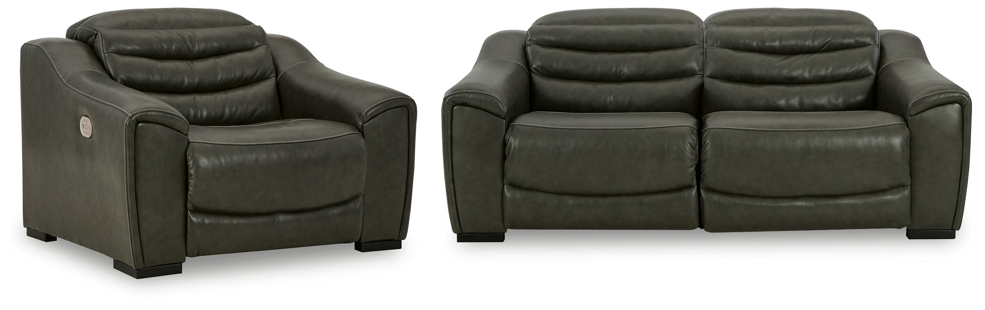 EXCLUSIVE] Center Line 2-Piece Sectional with Recliner in Dark