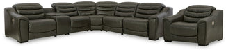 Center Line 6 - Piece Sectional with Recliner in Dark Gray - Gate FurnitureSectional