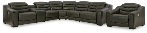 Center Line 6 - Piece Sectional with Recliner in Dark Gray - Gate FurnitureSectional
