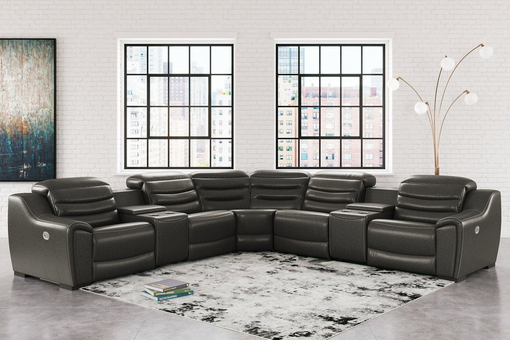 Center Line Dark Gray 7 - Piece Power Reclining Sectional - Gate FurniturePower Reclining Sectional