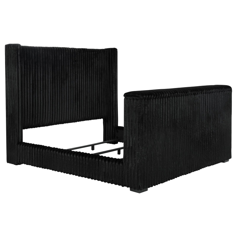 Centergrove Upholstered California King Wingback TV Bed Black - 315945KW