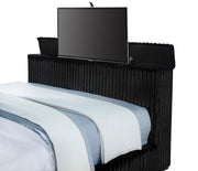 Centergrove Upholstered California King Wingback TV Bed Black - 315945KW