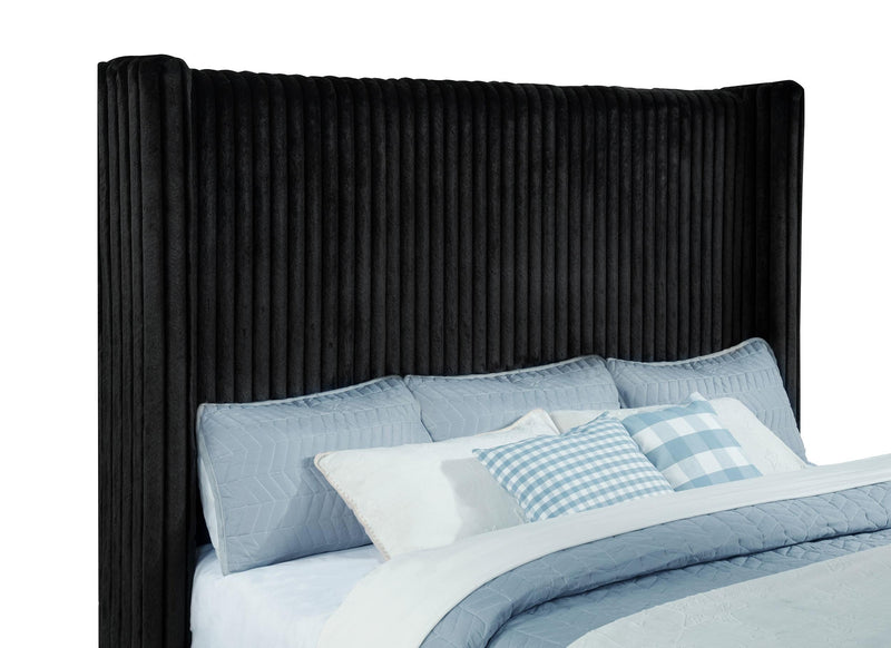Centergrove Upholstered California King Wingback TV Bed Black - 315945KW