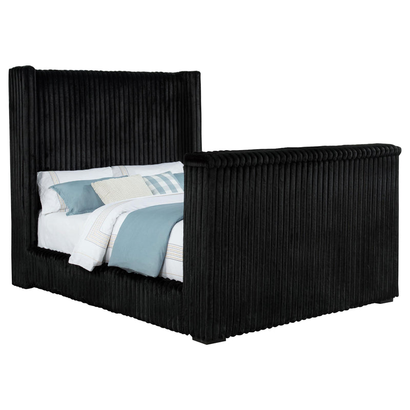 Centergrove Upholstered Queen Wingback TV Bed Black - 315945Q
