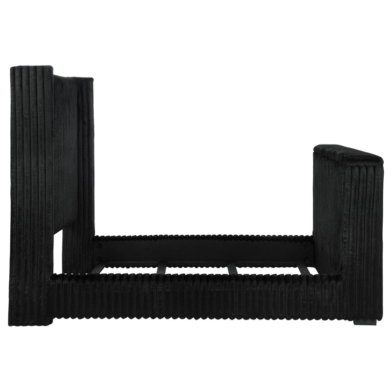 Centergrove Upholstered Queen Wingback TV Bed Black - 315945Q
