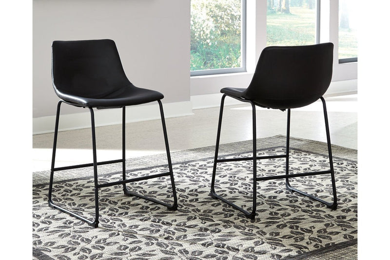 Centiar Black Counter Height Bar Stool (Set of 2) - Lara FurnitureBarstool