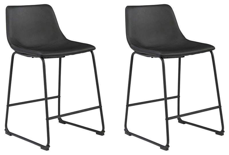 Centiar Black Counter Height Bar Stool (Set of 2) - D372-624X2
