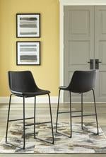 Centiar Black Pub Height Bar Stool (Set of 2) - Lara FurnitureBarstool